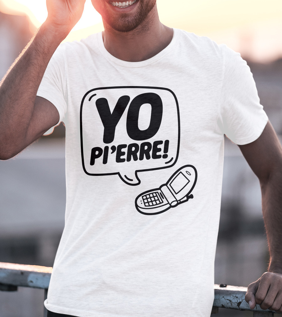 YO Pi'erre Flip Phone Retro Vibe T-Shirt