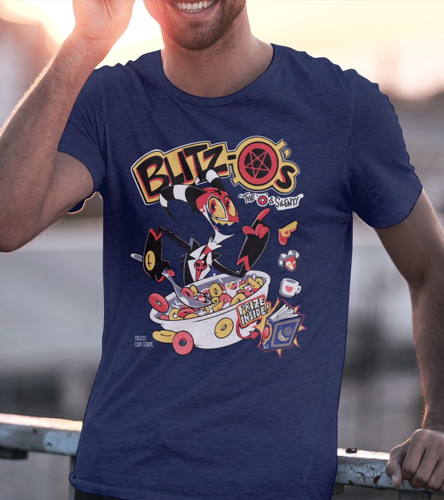 Blitzo's The O Is Silent Prize Inside Cereal Hazbin Hotel Store T-Shirt