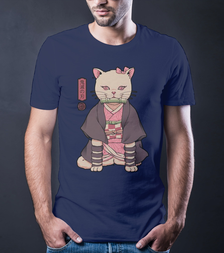 Stolas Store Nezuko Cat Demon Slayer T-Shirt