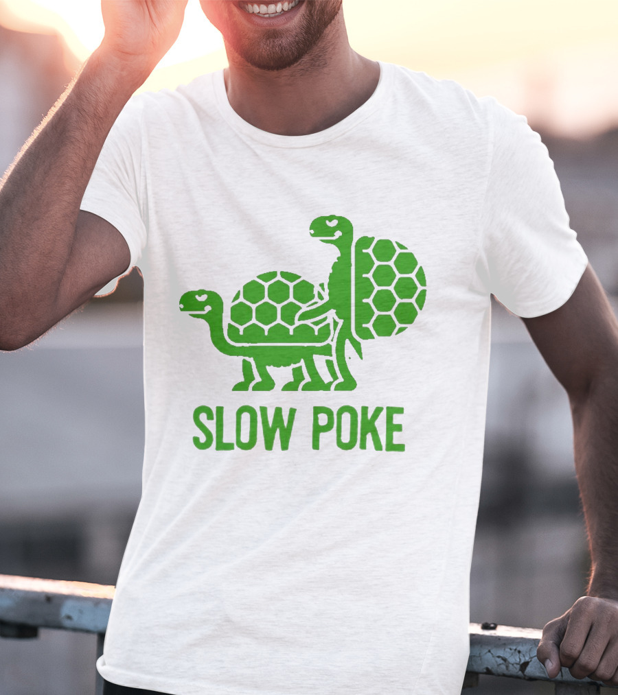 Slow Poke Turtles Hexagonal Pattern Fun T-Shirt