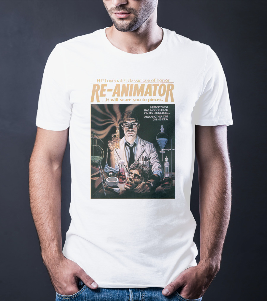 H.P. Lovecraft's Classic Tale Of Horror Re-Animator Herbert West Has A Good Head On His Shoulders T-Shirt