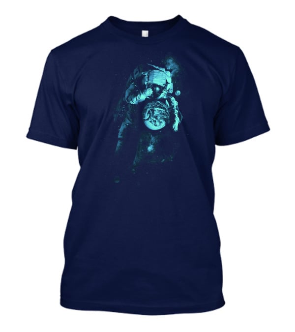 It's A Small World After All Astronaut Holding Earth In Space T-Shirt