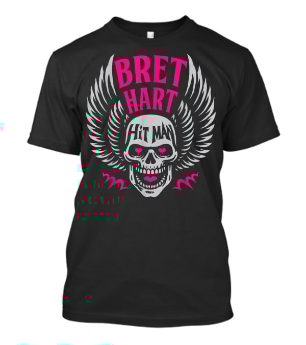 Bret Hart Hit Man Skull With Wings T-Shirt