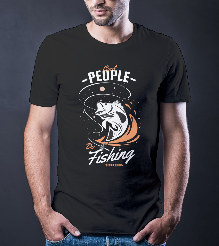 Cool People Do Fishing With Fish And Hook T-Shirt