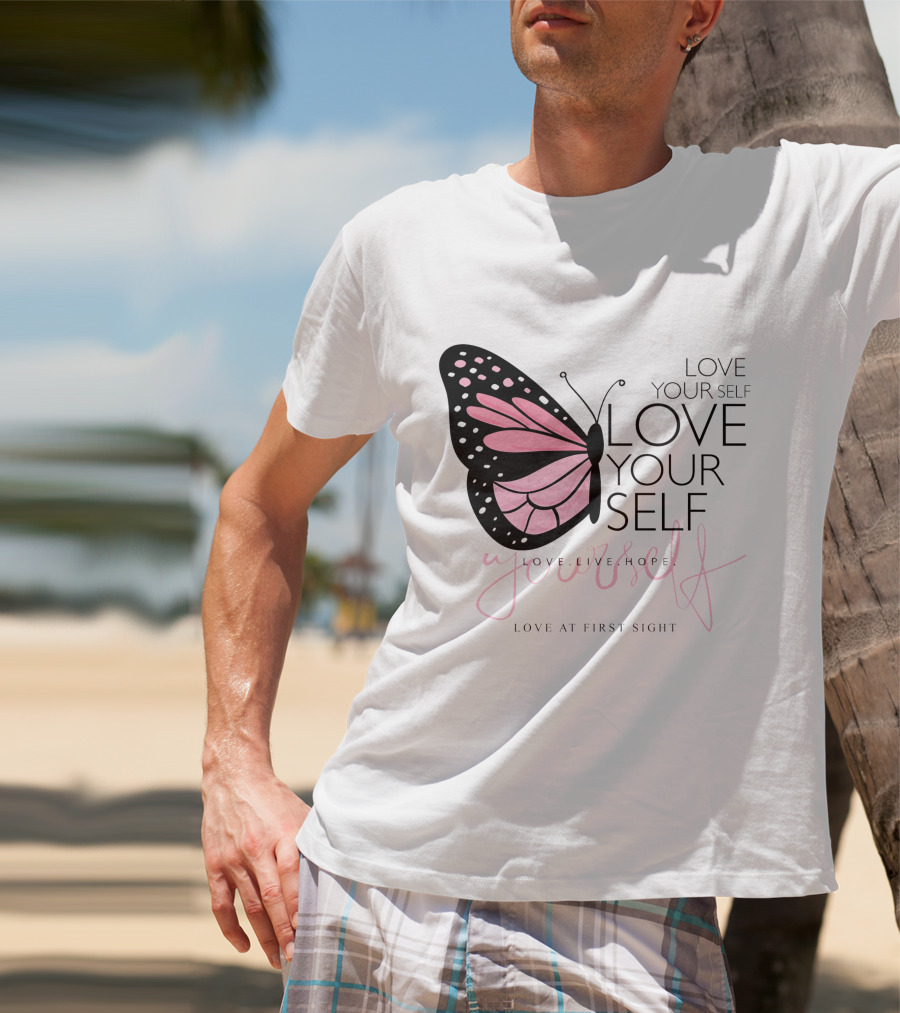 LOVE YOURSELF LOVE YOUR SELF Love Live Hope LOVE AT FIRST SIGHT T-Shirt