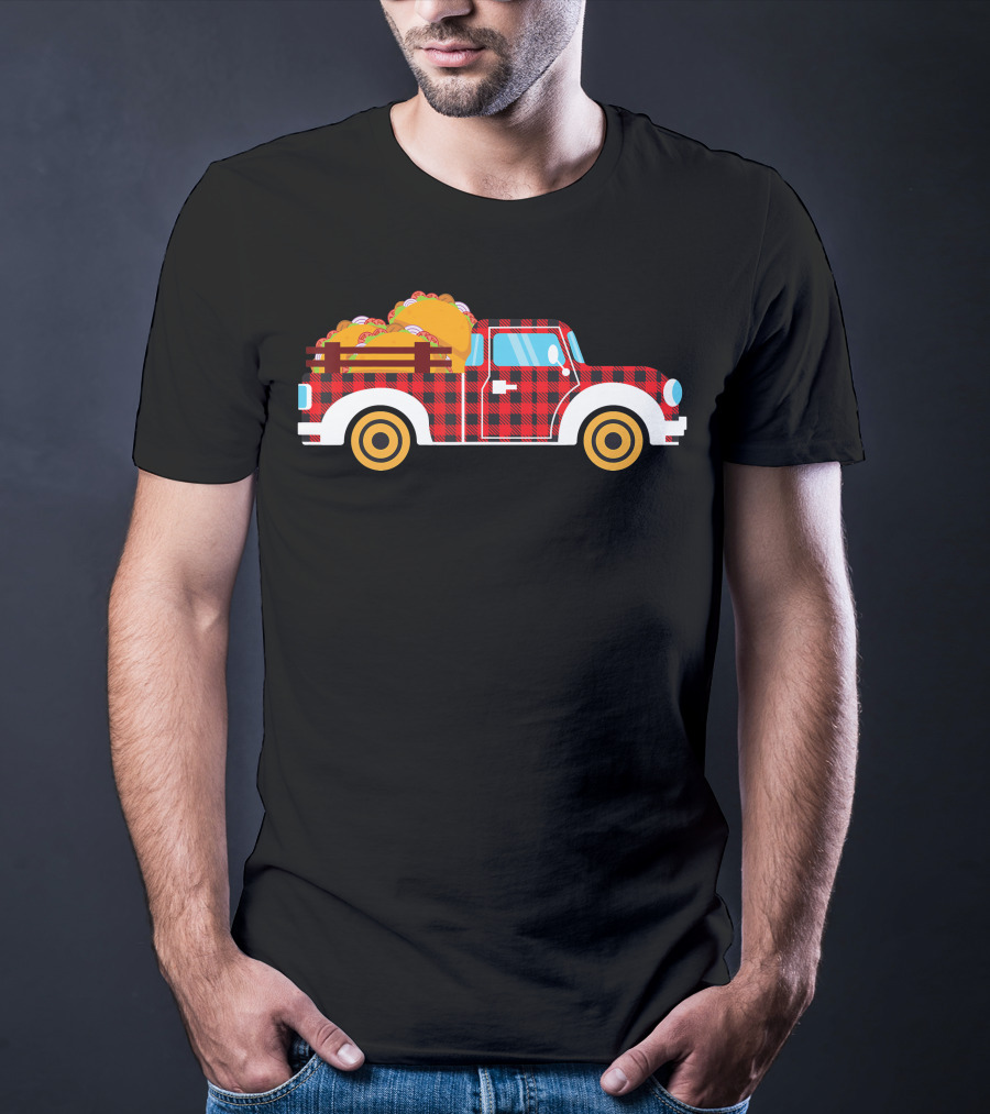 Buffalo Plaid Truck With Tacos Cinco De Mayo Boy Taco T-Shirt