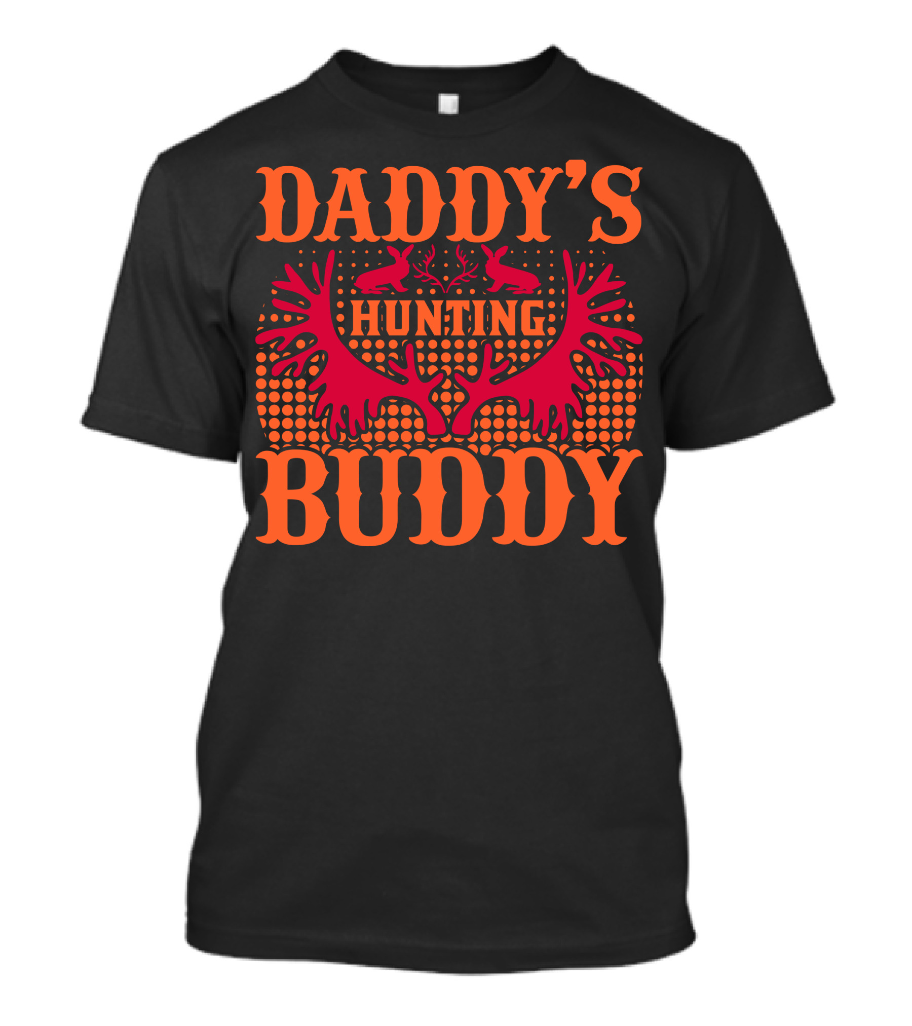 Daddy's Hunting Buddy Antler Design With Rabbits T-Shirt
