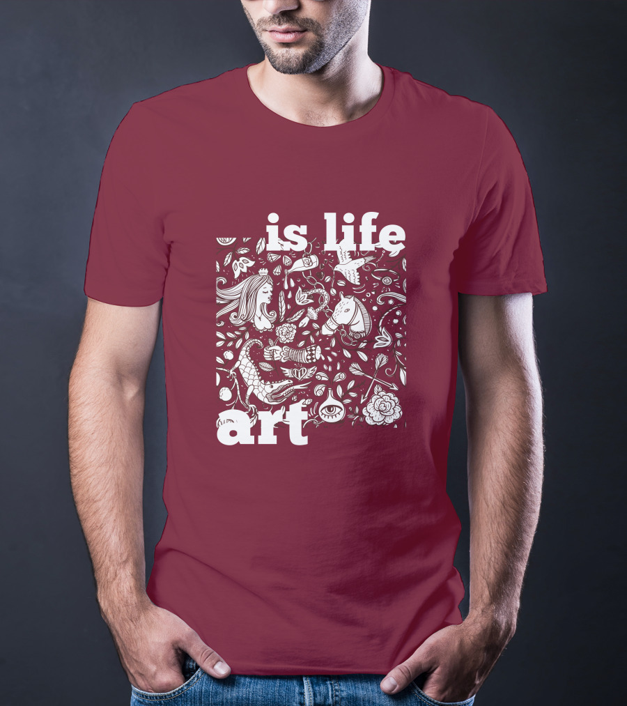 Art Is Life - Whimsical Fantasy Floral T-Shirt