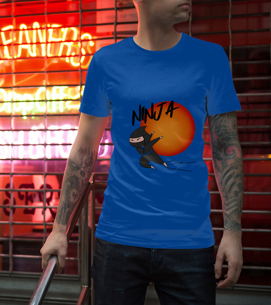 Ninja Anime Sunset Scene T-Shirt