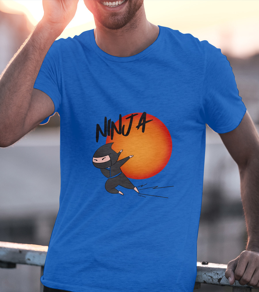 Ninja Anime Sunset Scene T-Shirt