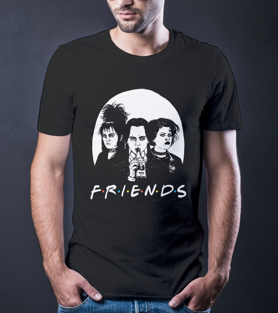 Friends 80s Gothic Style Characters With Poison Bottle T-Shirt