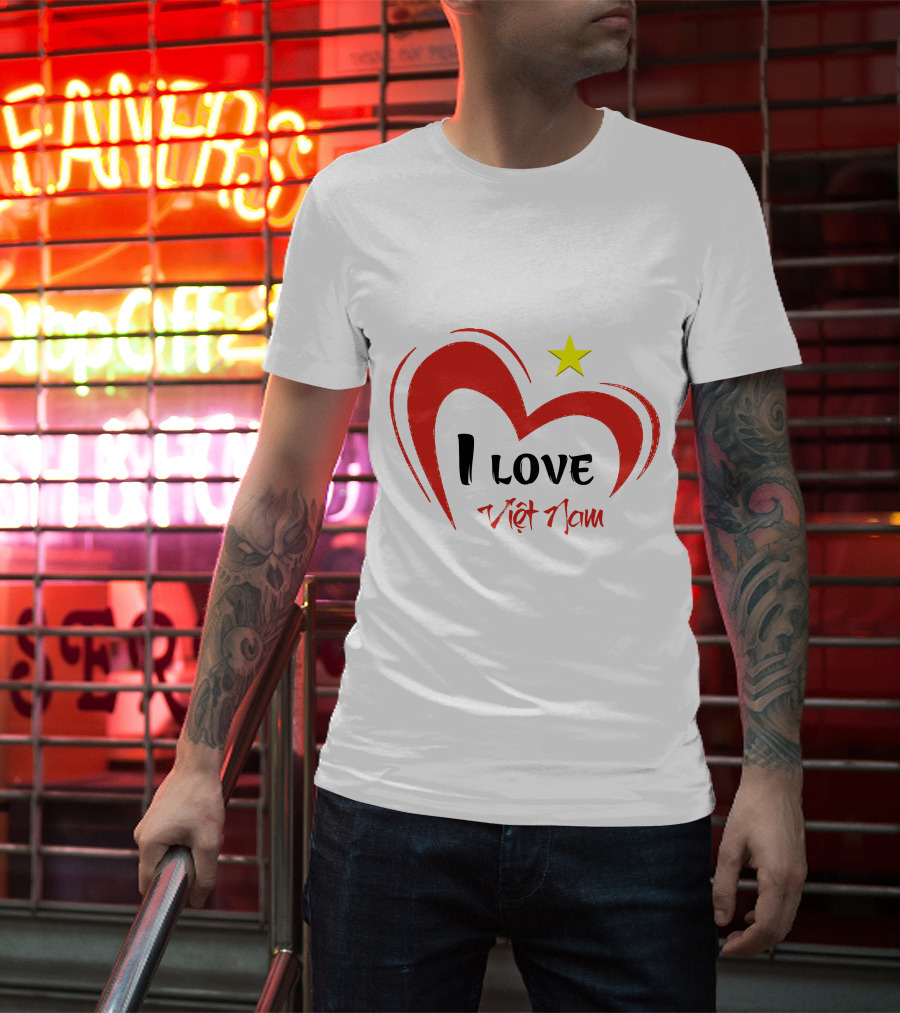 I Love Việt Nam Red Heart Yellow Star T-Shirt