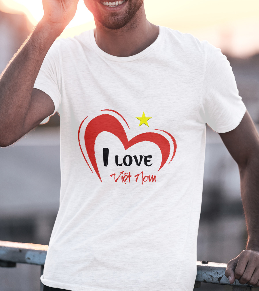 I Love Việt Nam Red Heart Yellow Star T-Shirt