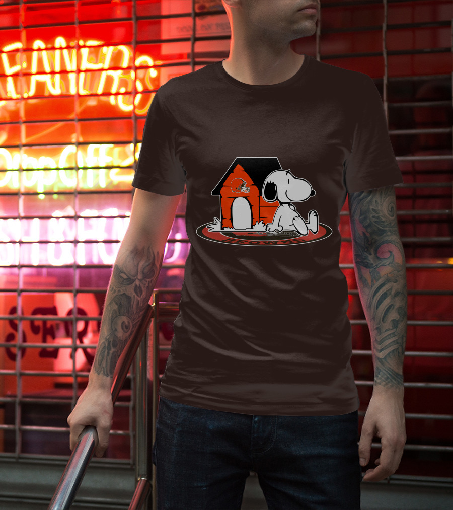 Cleveland Browns Football Fan Snoopy Now And Forever T-Shirt