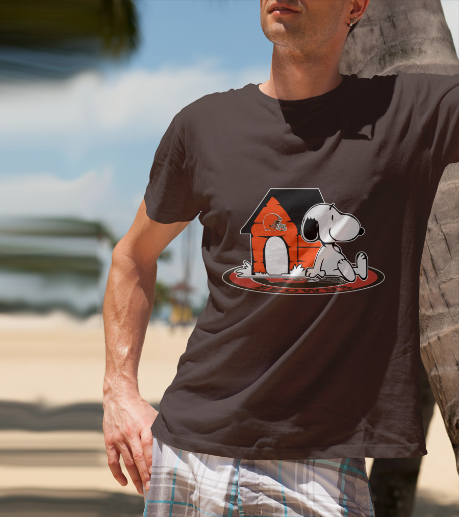 Cleveland Browns Football Fan Snoopy Now And Forever T-Shirt