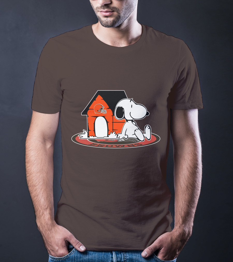 Cleveland Browns Football Fan Snoopy Now And Forever T-Shirt