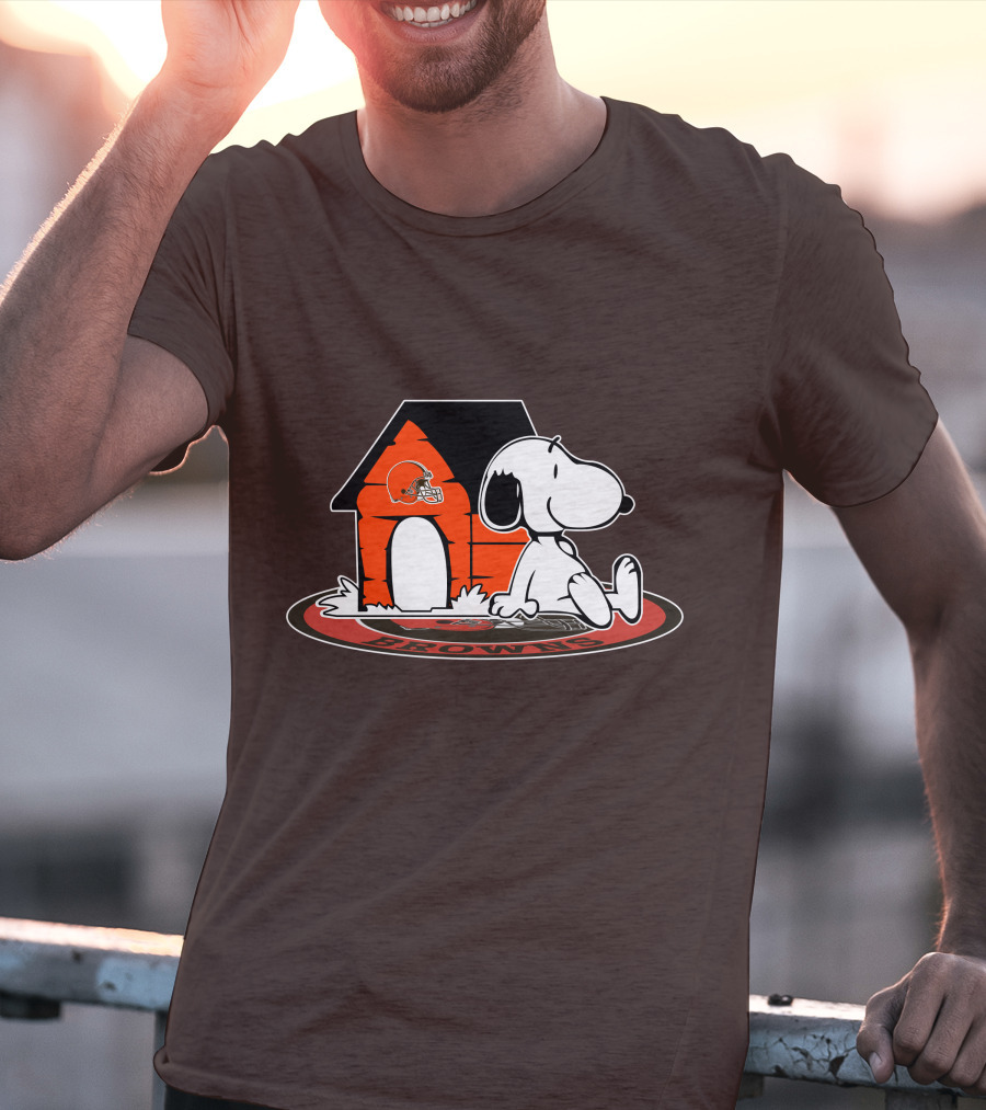 Cleveland Browns Football Fan Snoopy Now And Forever T-Shirt