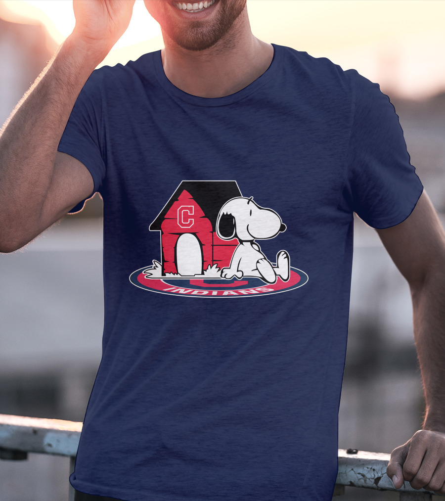 Snoopy Cleveland Indians Baseball Fan Now And Forever T-Shirt