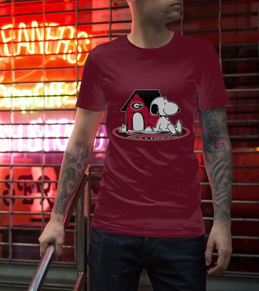 Snoopy Bulldogs Georgia Football Fan Now And Forever T-Shirt