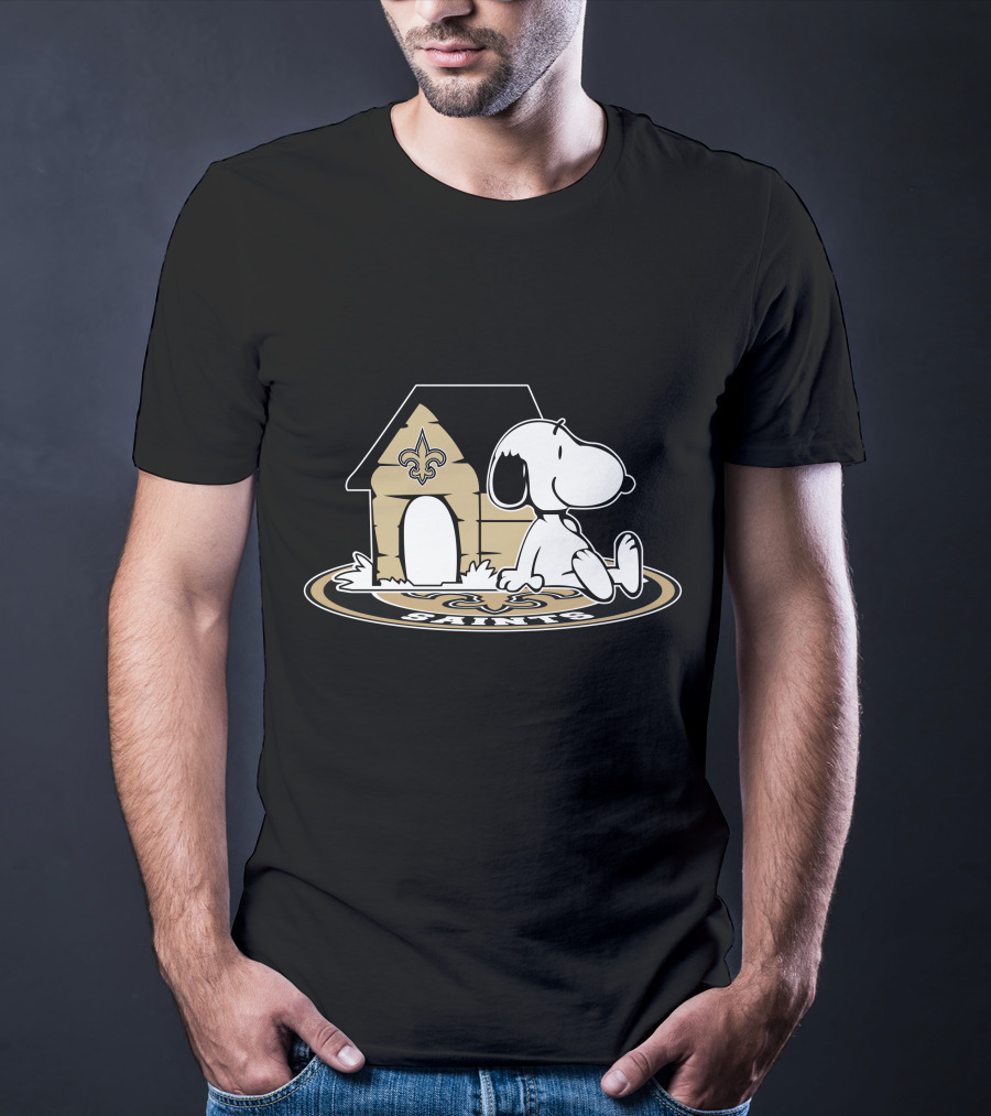 New Orleans Saints Football Fan Now And Forever Peanuts Snoopy Fleur-De-Lis Doghouse T-Shirt