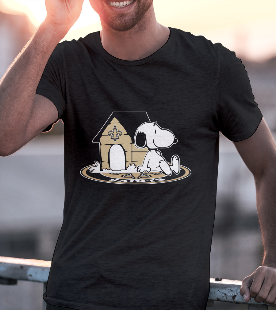 New Orleans Saints Football Fan Now And Forever Peanuts Snoopy Fleur-De-Lis Doghouse T-Shirt
