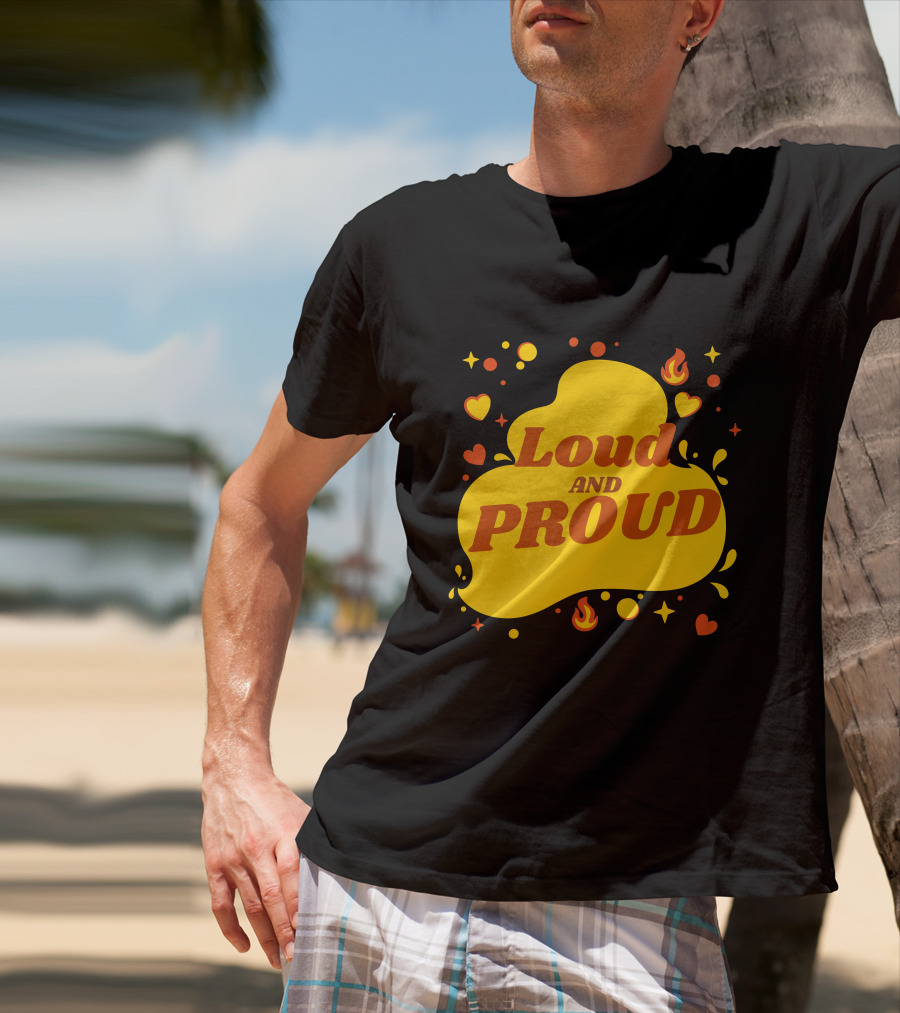 Loud And Proud Hearts And Flames T-Shirt