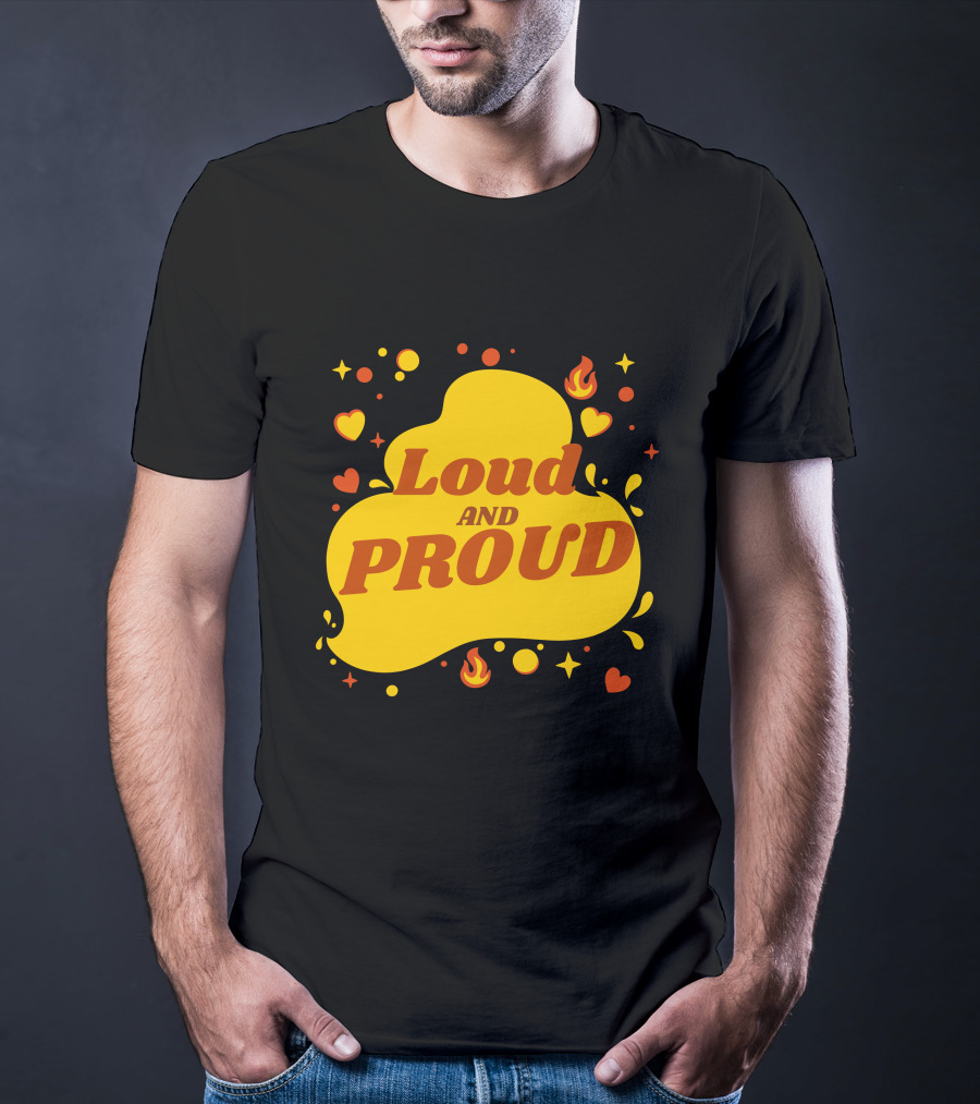 Loud And Proud Hearts And Flames T-Shirt