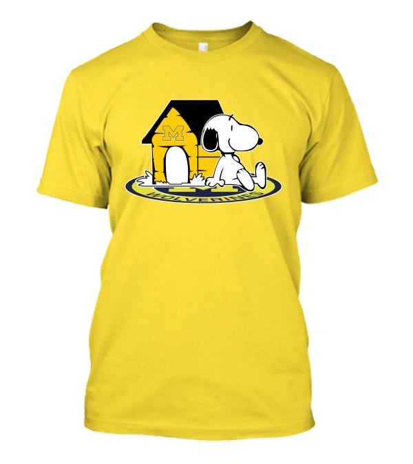 Michigan Wolverines Snoopy Doghouse Fan Now And Forever T-Shirt