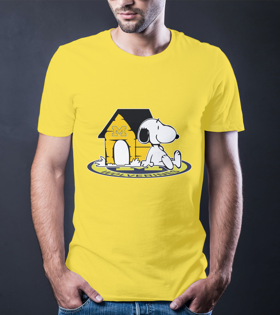 Michigan Wolverines Snoopy Doghouse Fan Now And Forever T-Shirt