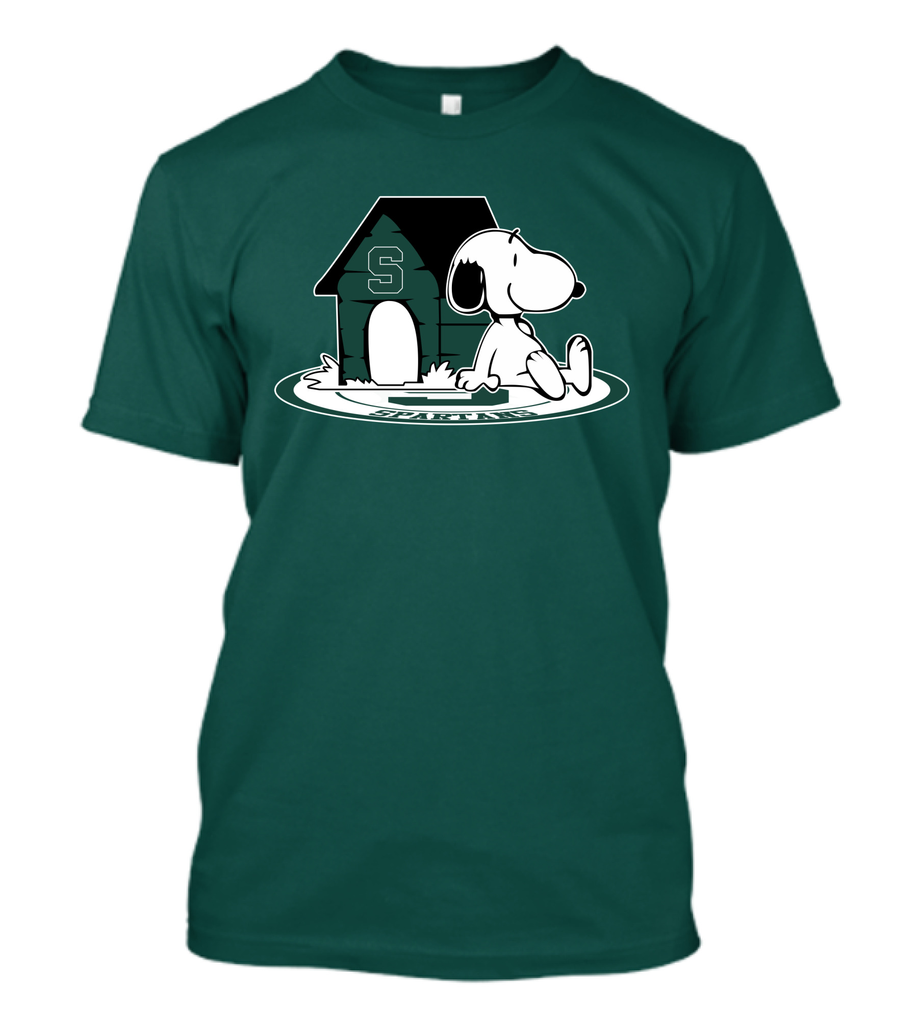 Michigan State Spartans Fan Now And Forever Snoopy Peanuts Doghouse T-Shirt
