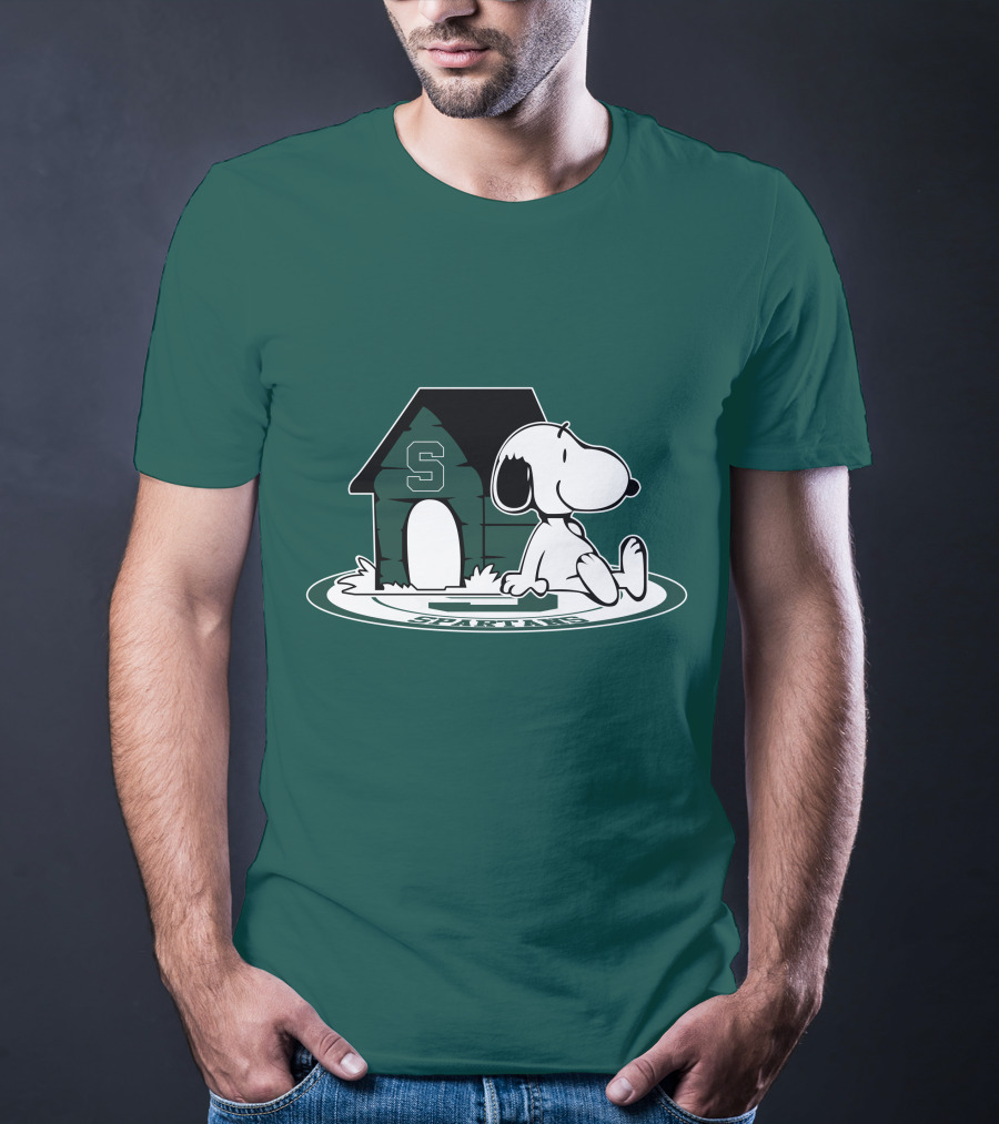 Michigan State Spartans Fan Now And Forever Snoopy Peanuts Doghouse T-Shirt