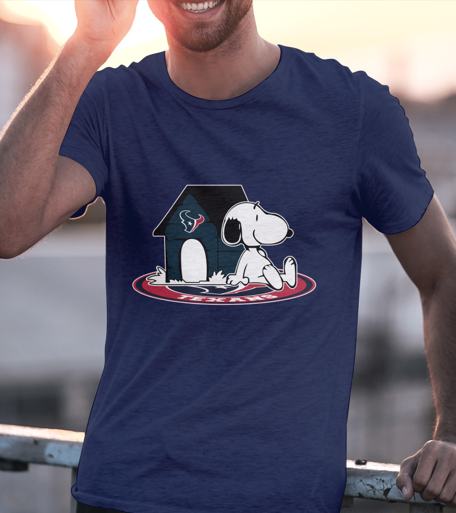 Houston Texans Football Fan Now And Forever Snoopy House T-Shirt