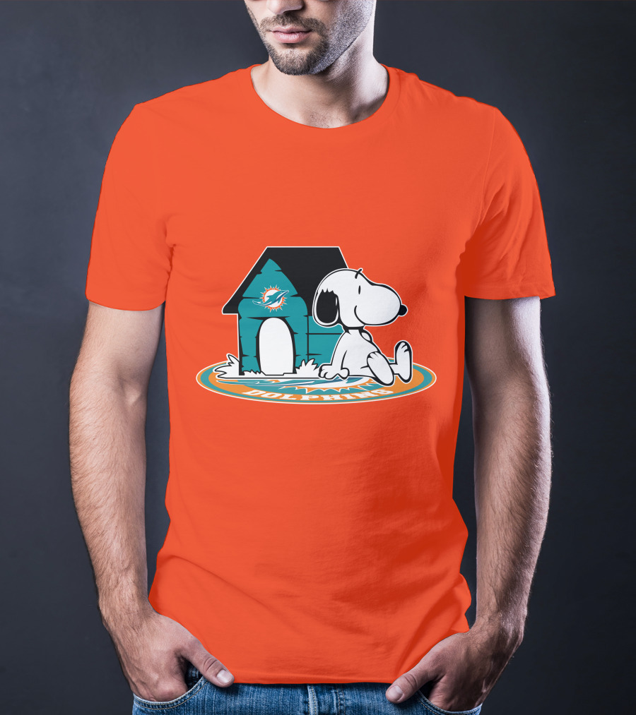 Miami Dolphins Fan Forever With Snoopy House T-Shirt