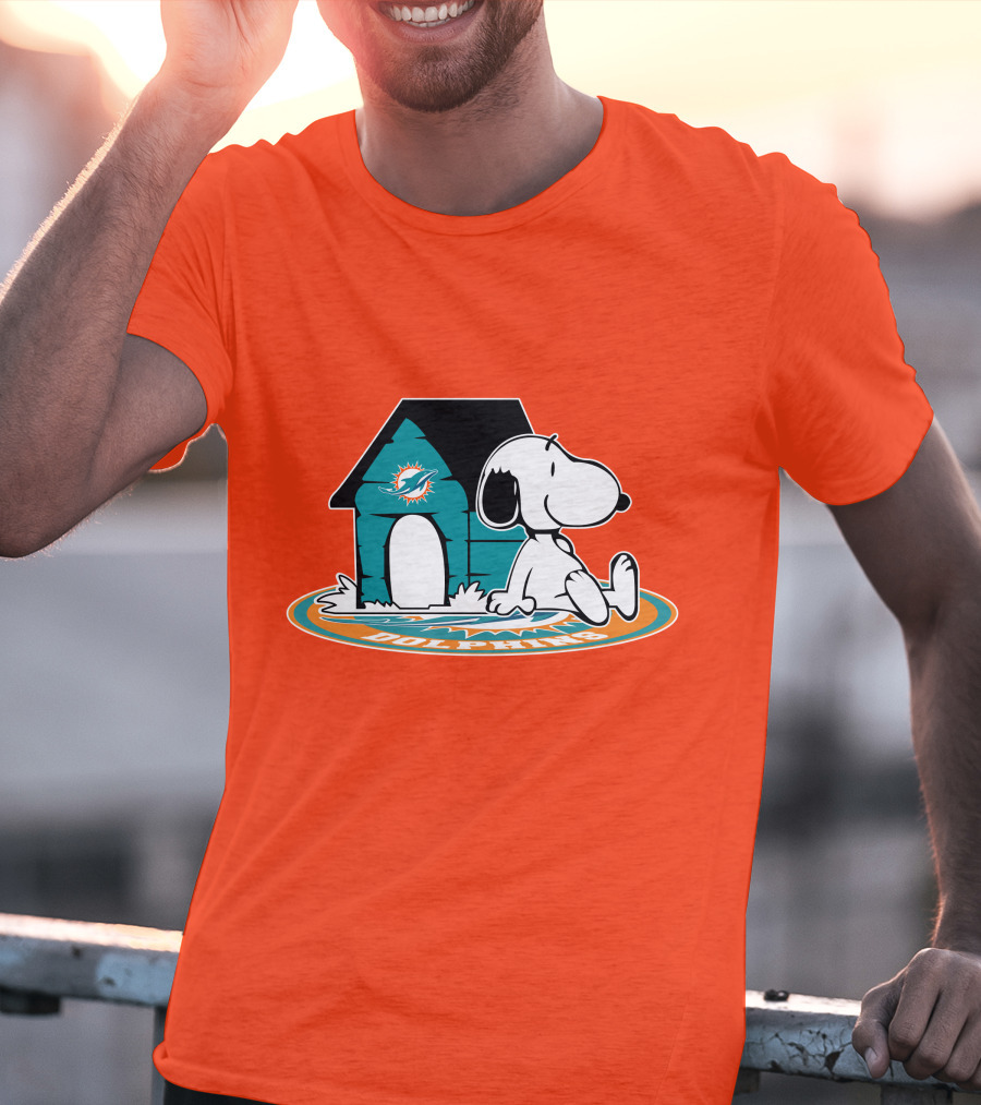 Miami Dolphins Fan Forever With Snoopy House T-Shirt