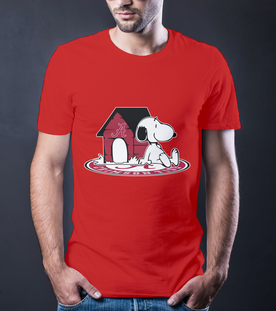 Crimson Tide Snoopy At Alabama Doghouse Fan Forever T-Shirt