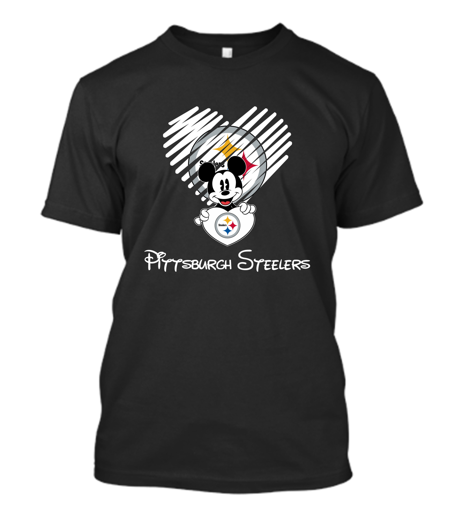 Pittsburgh Steelers Mickey Mouse Heart T-Shirt