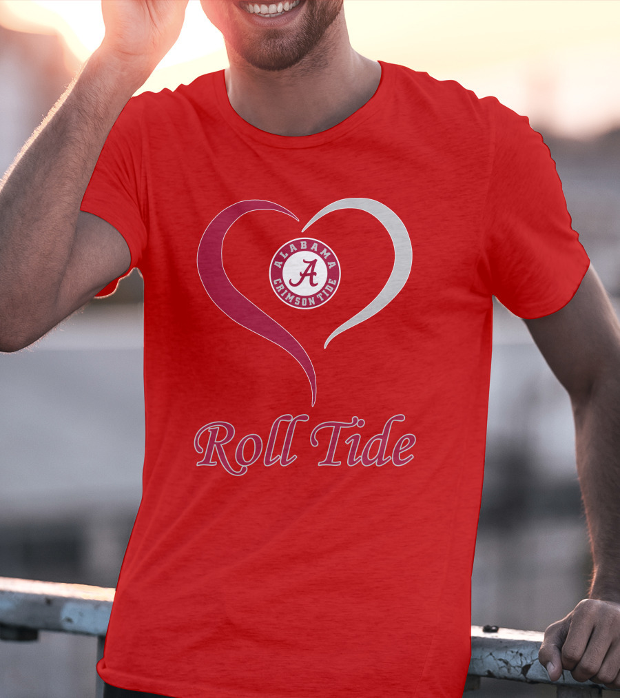 Alabama Crimson Tide Roll Tide Heart T-Shirt