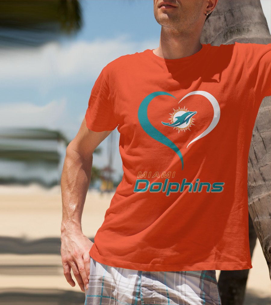 Miami Dolphins Heart T-Shirt