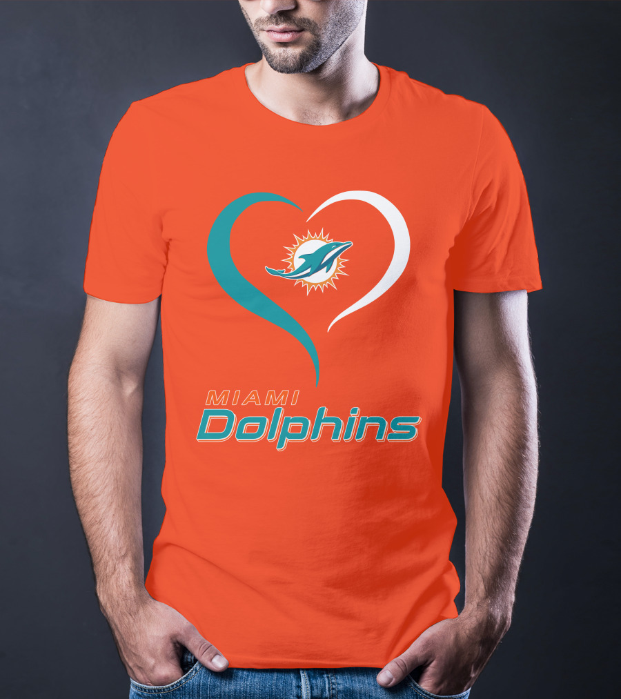 Miami Dolphins Heart T-Shirt