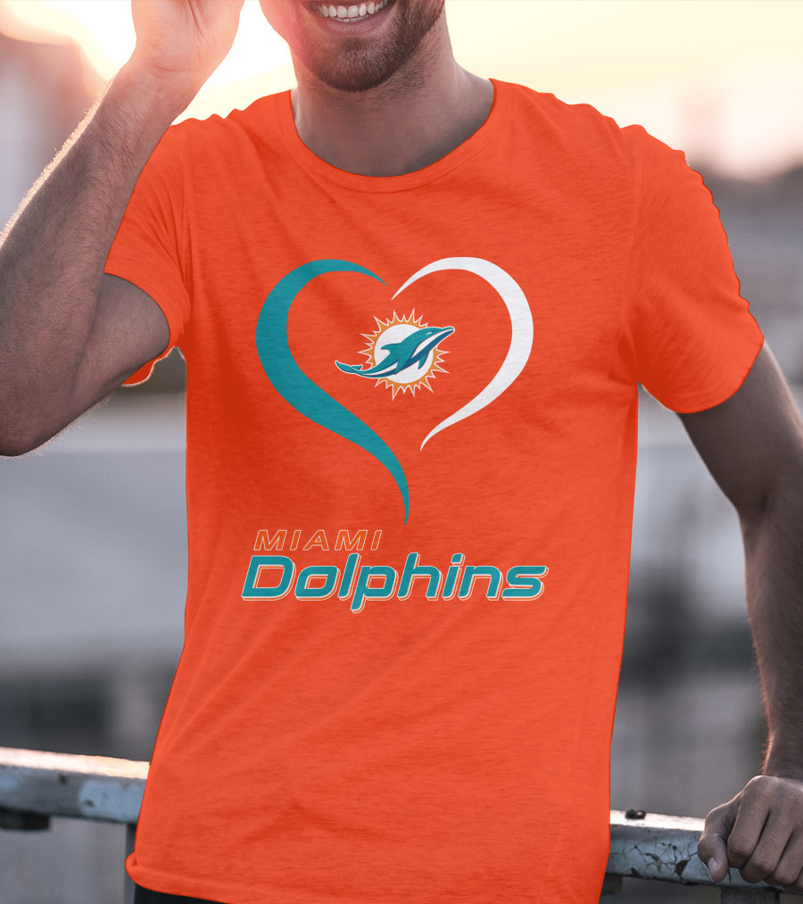 Miami Dolphins Heart T-Shirt