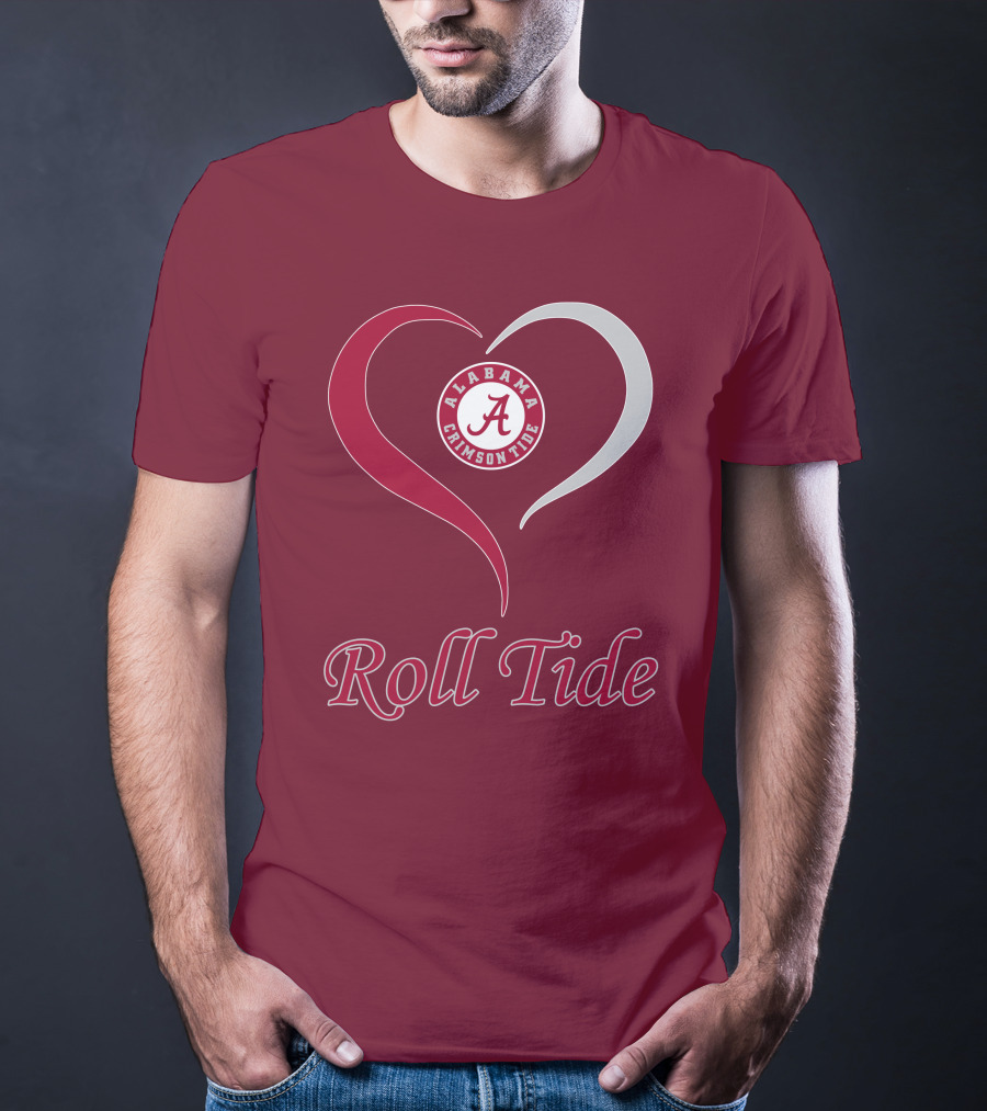 Alabama Crimson Tide Heart Roll Tide T-Shirt