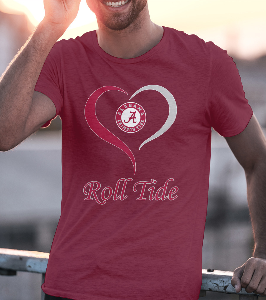 Alabama Crimson Tide Heart Roll Tide T-Shirt