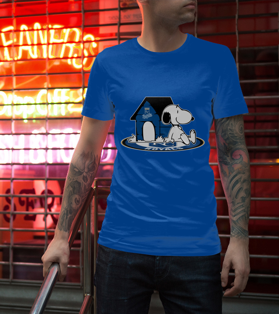 Kansas City Royals Snoopy And Doghouse Fan Now And Forever T-Shirt