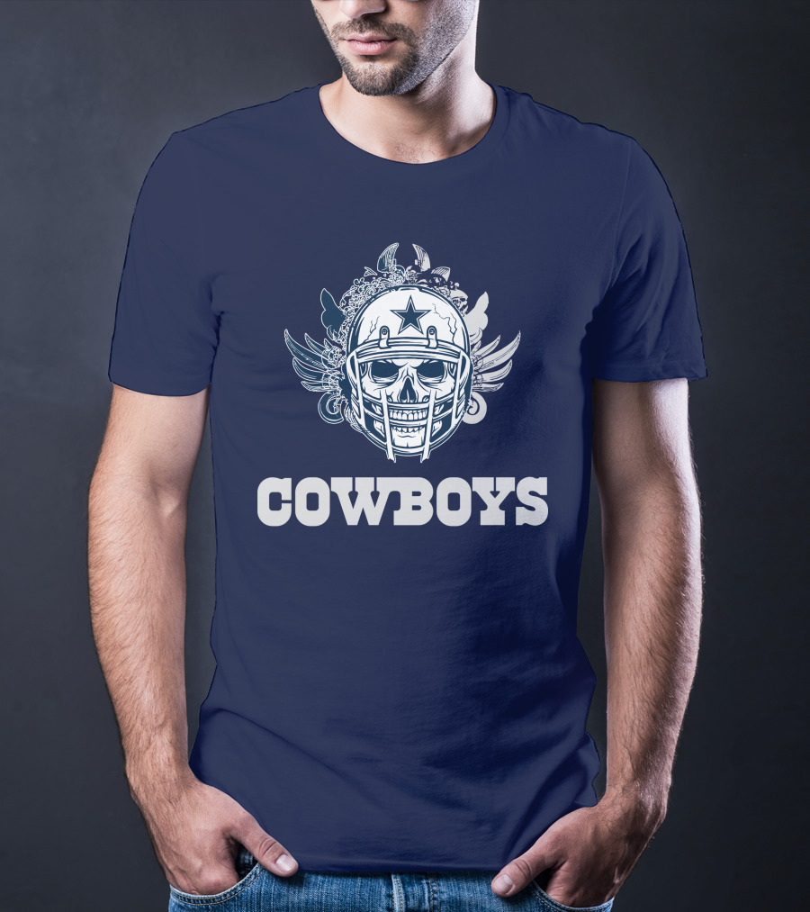 Cowboys Skull Helmet Star Wings T-Shirt