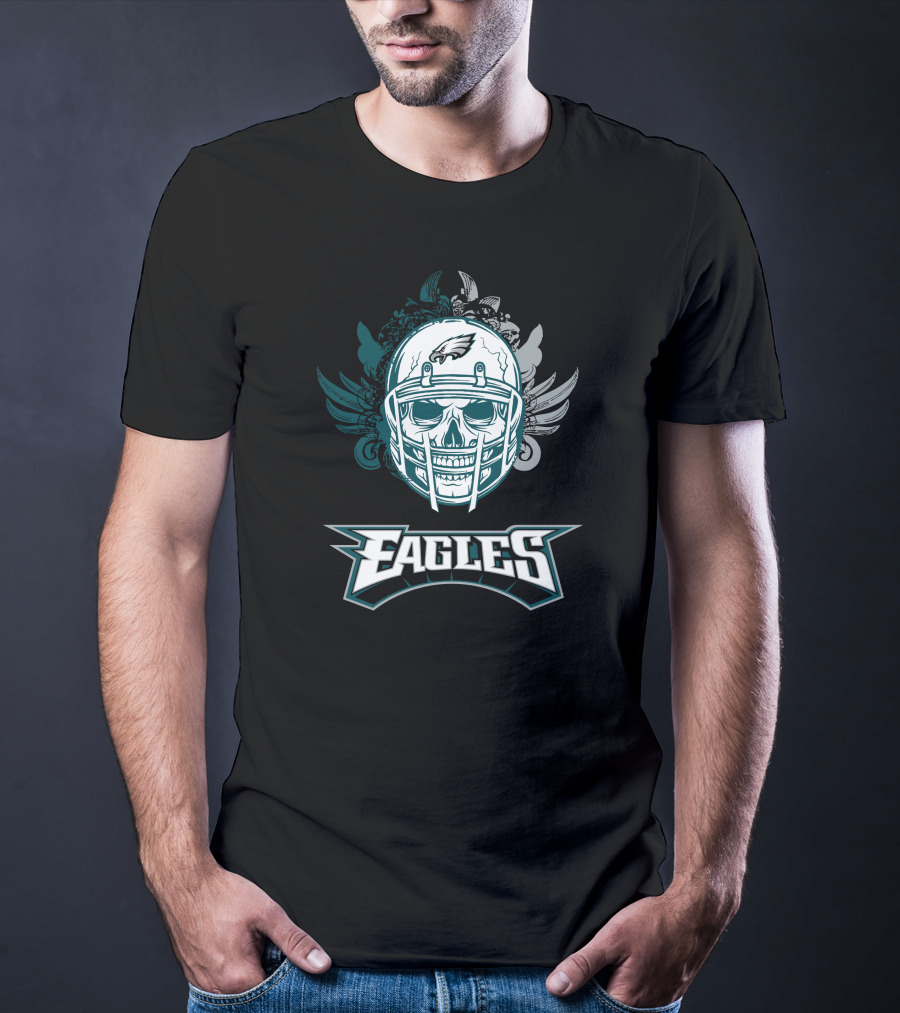 Eagles Skull Helmet With Wings T-Shirt