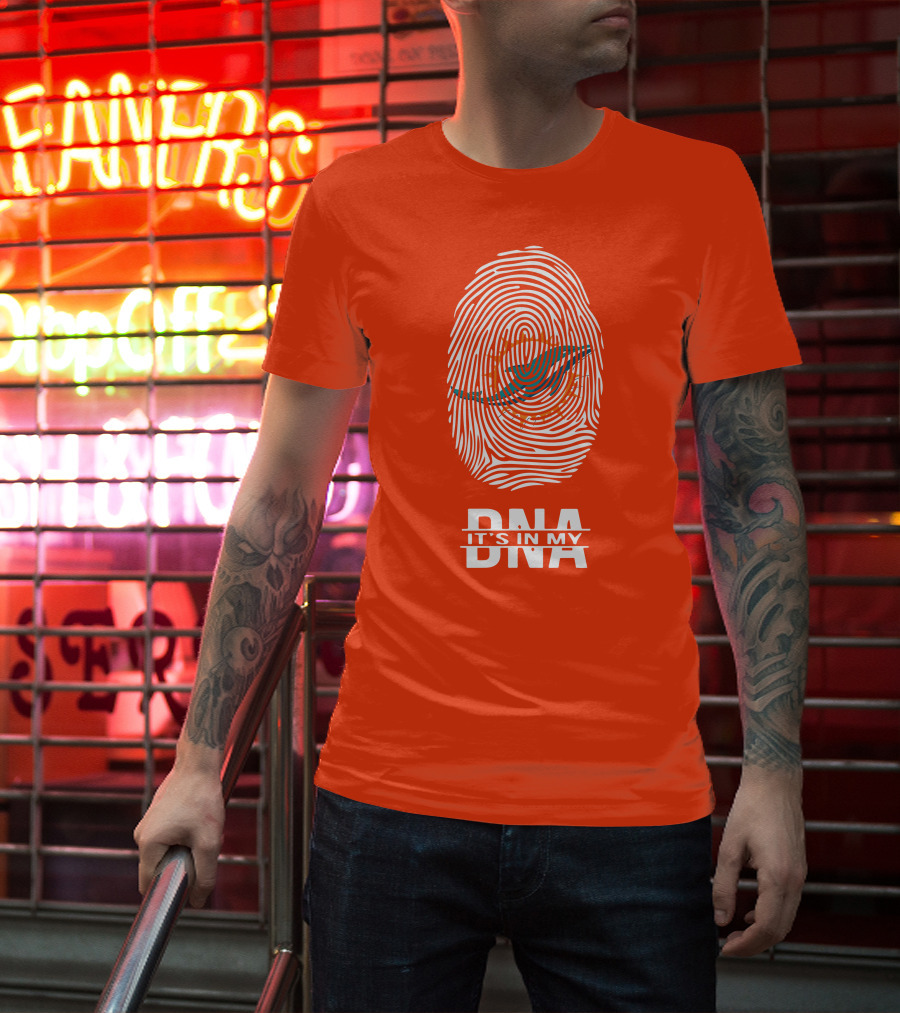 Miami Dolphins It's In My DNA Fingerprint T-Shirt