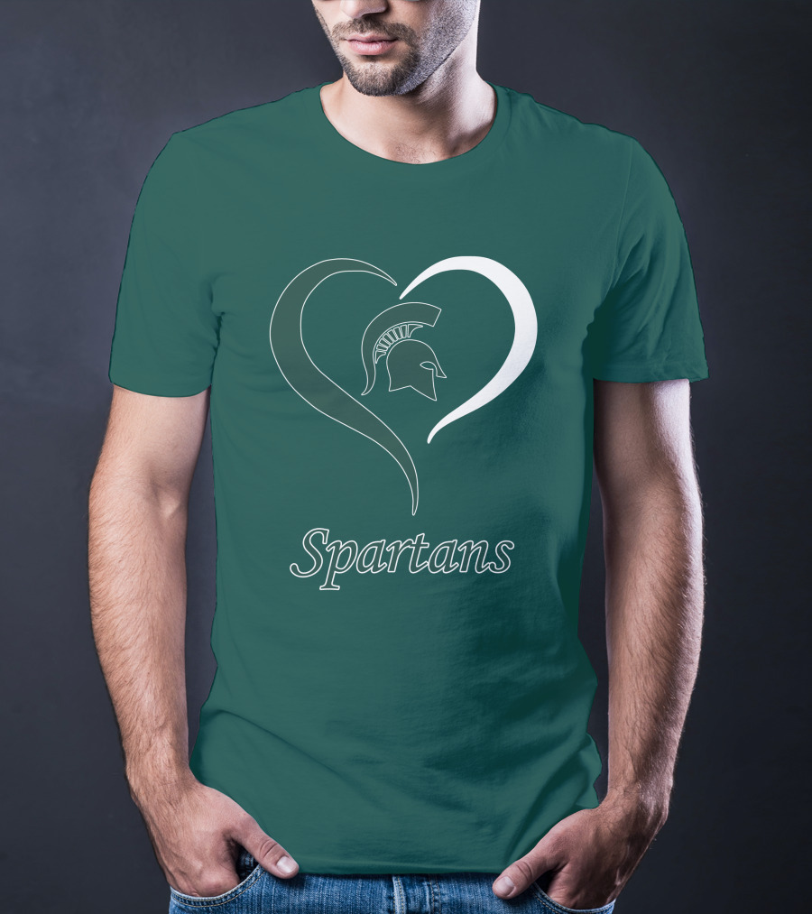 Spartans Heart Michigan State Spartan Helmet T-Shirt