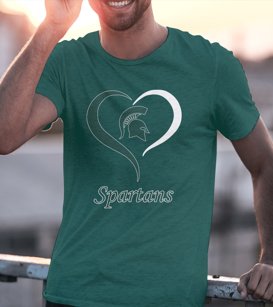 Spartans Heart Michigan State Spartan Helmet T-Shirt