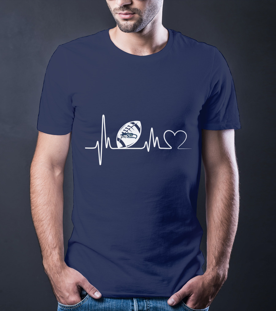 Seattle Seahawks Heartbeat Football T-Shirt