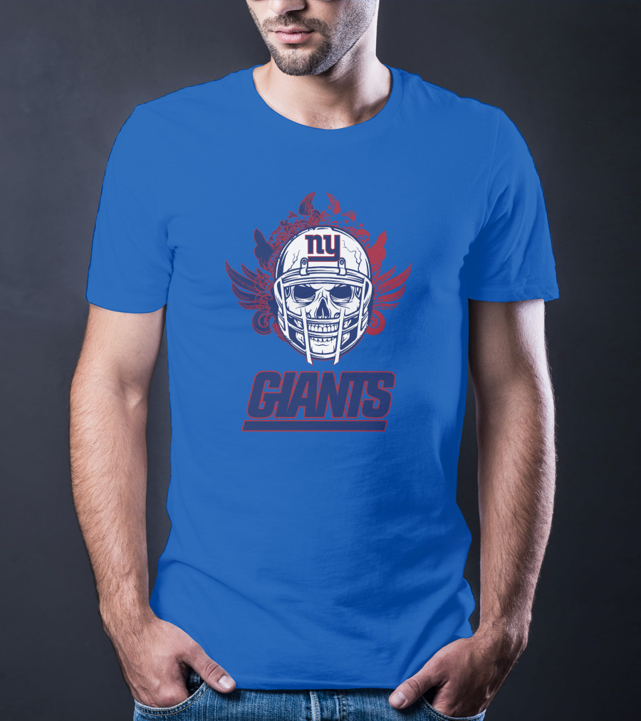 New York Giants Skull Helmet T-Shirt